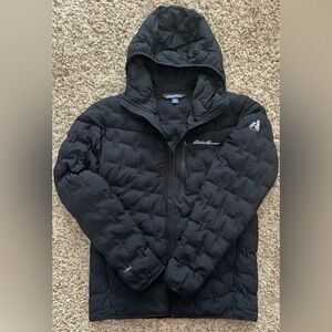EDDIE BAUER MICROTHERM FREEFUSE STRETCH DOWN HOODED JACKET